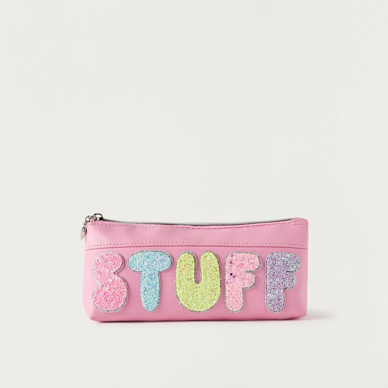 OMG Pouch - Butterfly Diamond - 1Cmprt  (Pvc) Pink \ 3.75X8.50X2.00 - Image 1